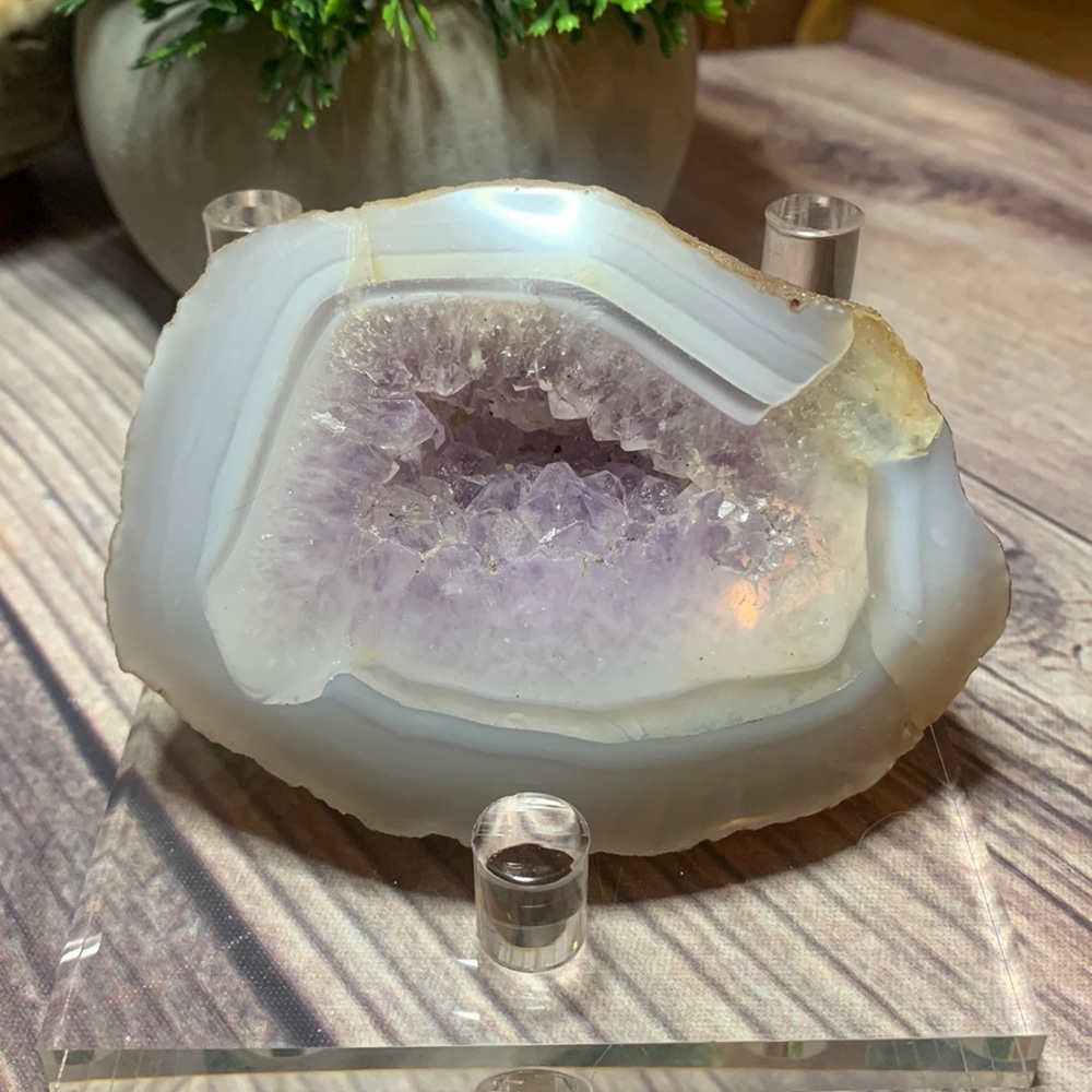 Amethyst geode with stand